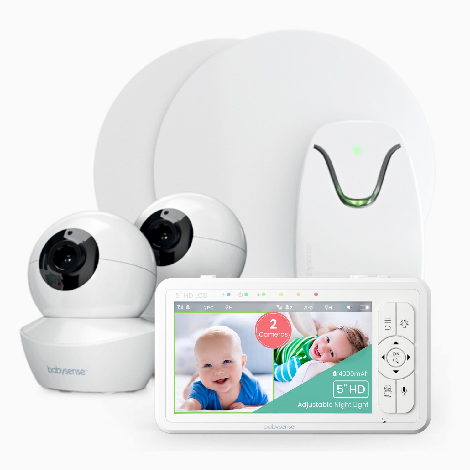 Babysense True Sleep: Video Baby Monitor with Breathing Motion Detection & Safety Alerts, 1 or 2 Cameras