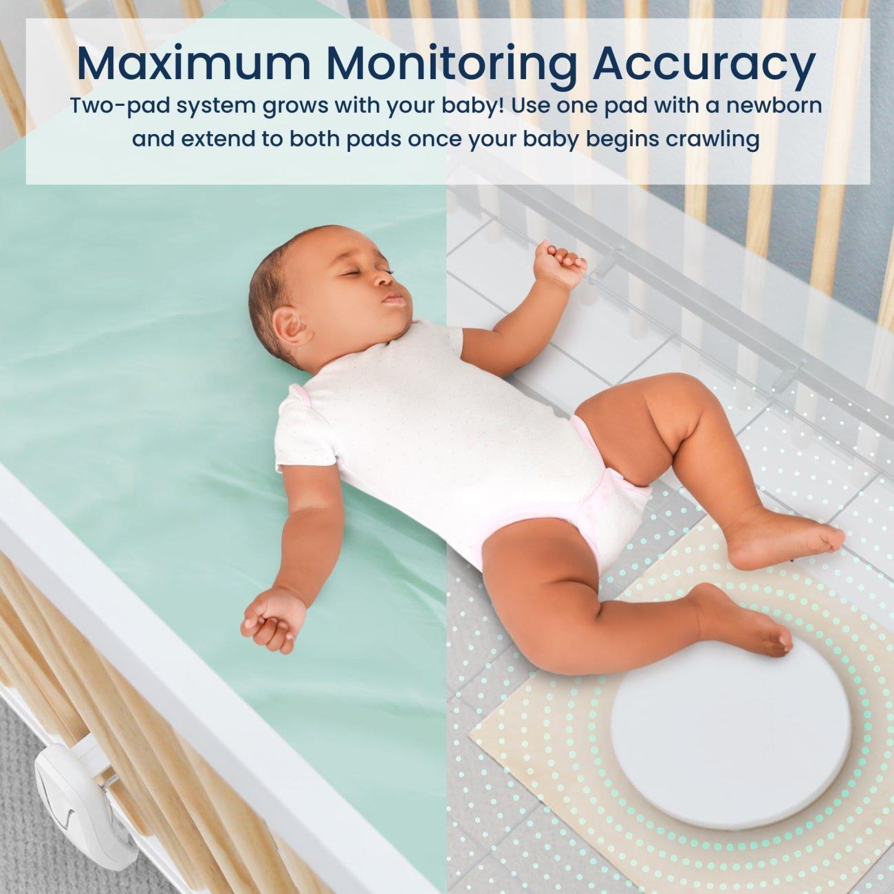 Babysense 2 - in - 1 Monitoring Set: Video Baby Monitor with 2 Cameras, Split Screen, Night Light & Sound Machine + Breathing Motion Detection & Safety Alerts - Babysense