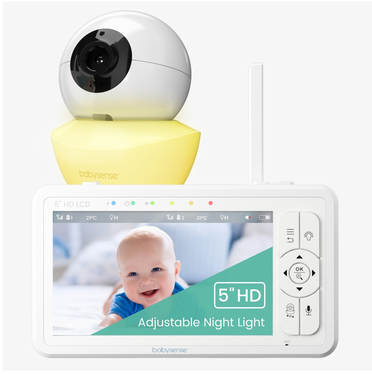 Babysense HD S2: Video Baby Monitor, One Camera, Non wifi, Night Light & Sound Machine - Babysense