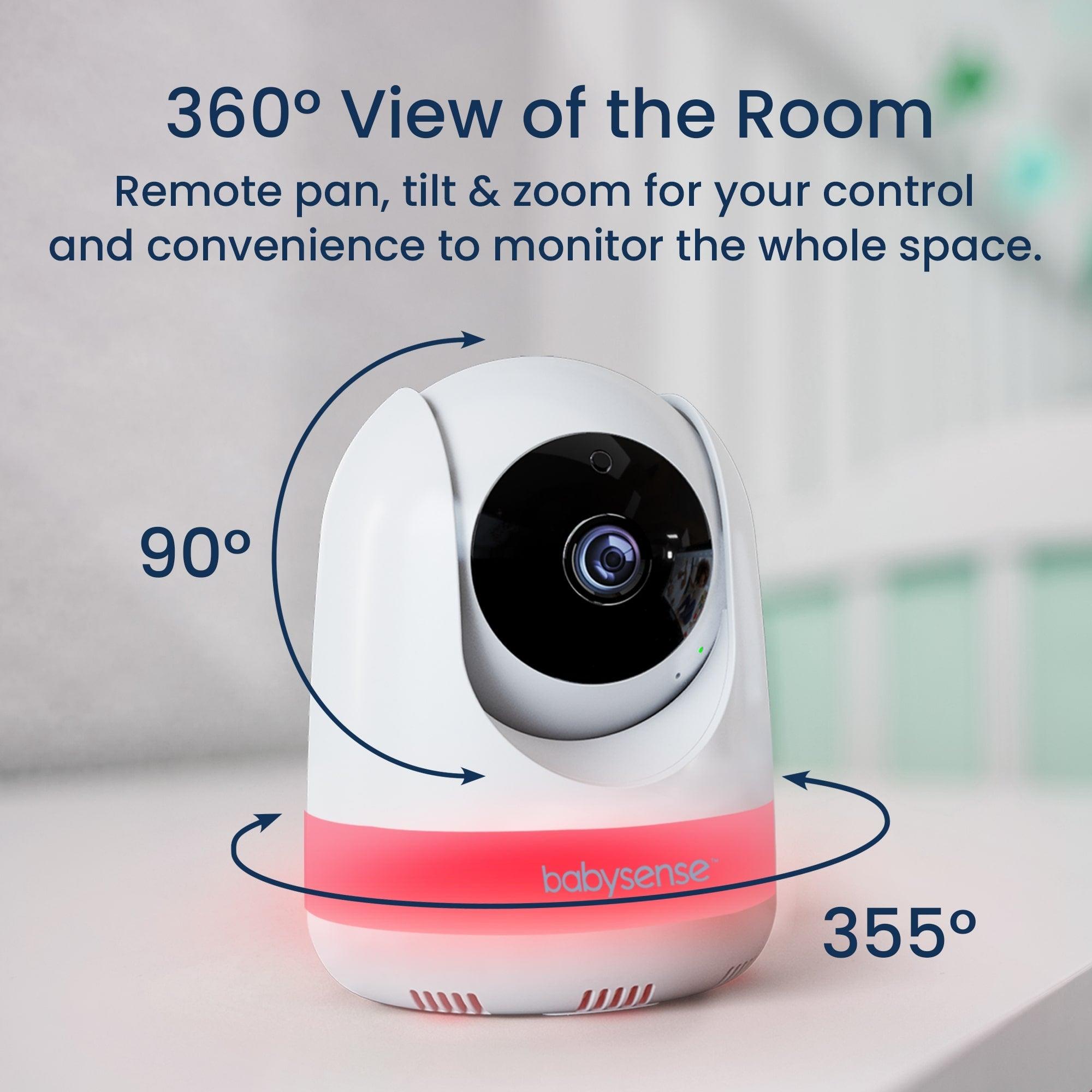 Babysense Max View: Video Baby Monitor with 3 Cameras, Non Wifi, Split Screen, Night Light & Sound Machine - Babysense