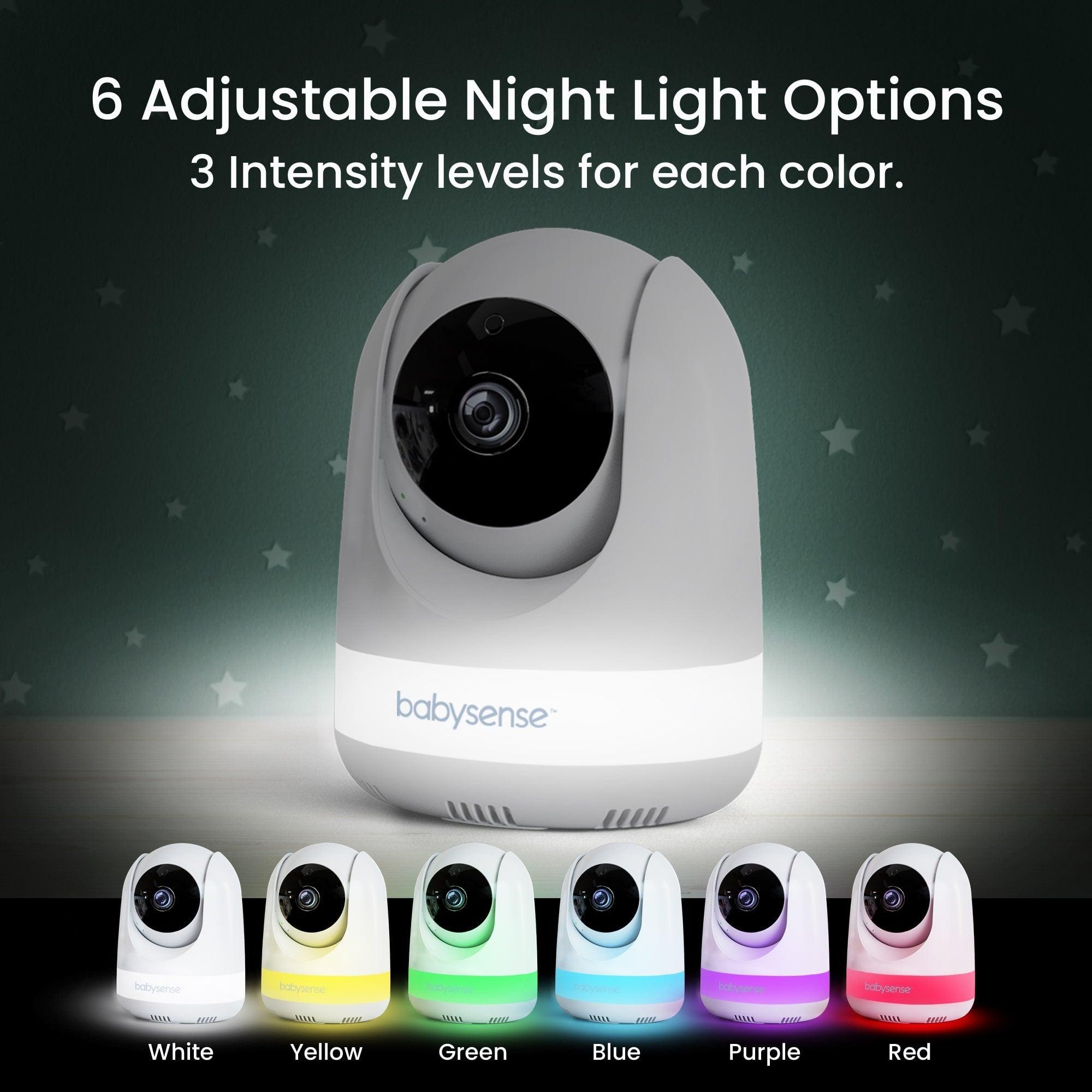 Babysense Max View: Video Baby Monitor with 3 Cameras, Non Wifi, Split Screen, Night Light & Sound Machine - Babysense