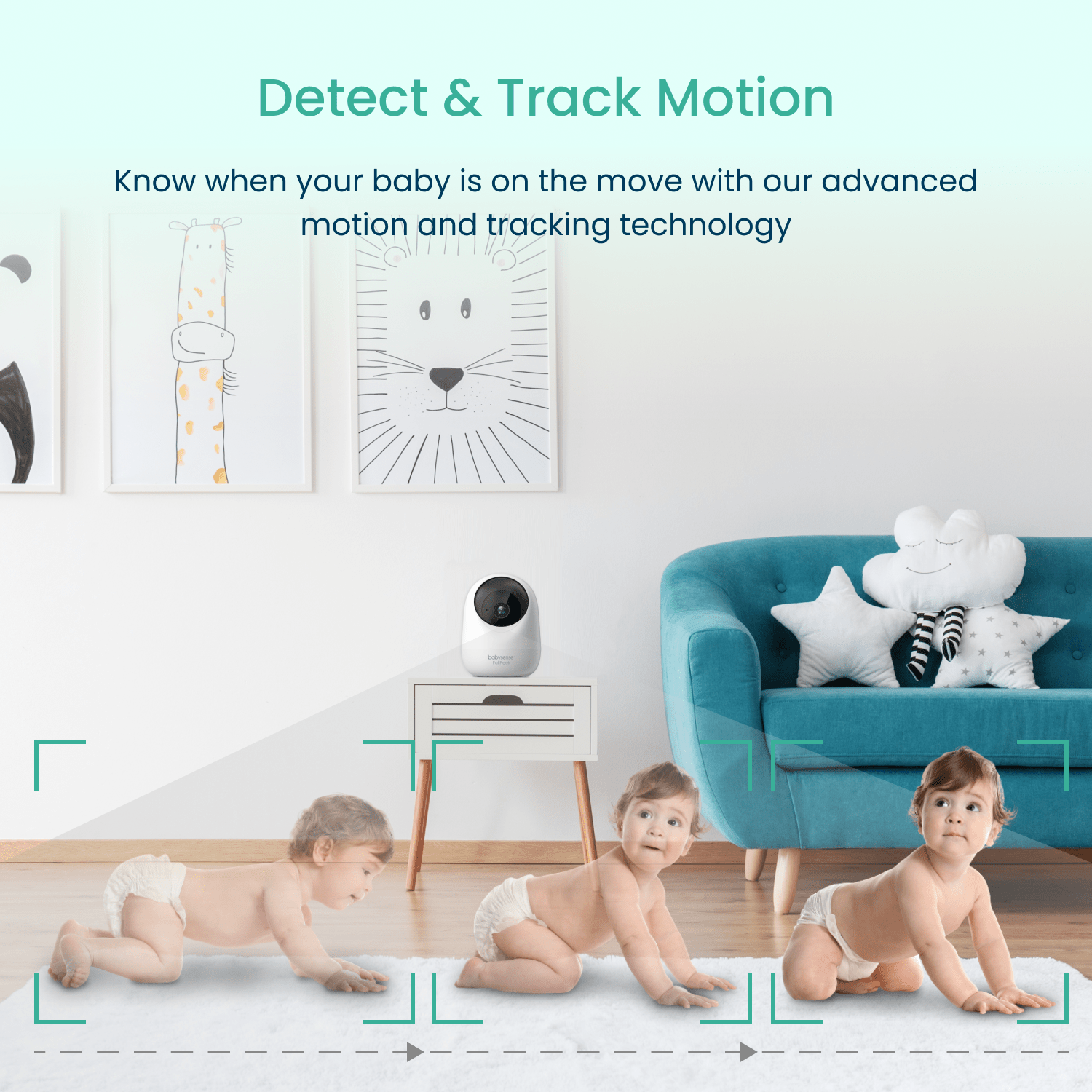 Babysense Total Sleep & Monitoring Solution: 3MP WiFi HD Camera + Baby Breathing Motion Tracking, Both Connected to One App - Babysense