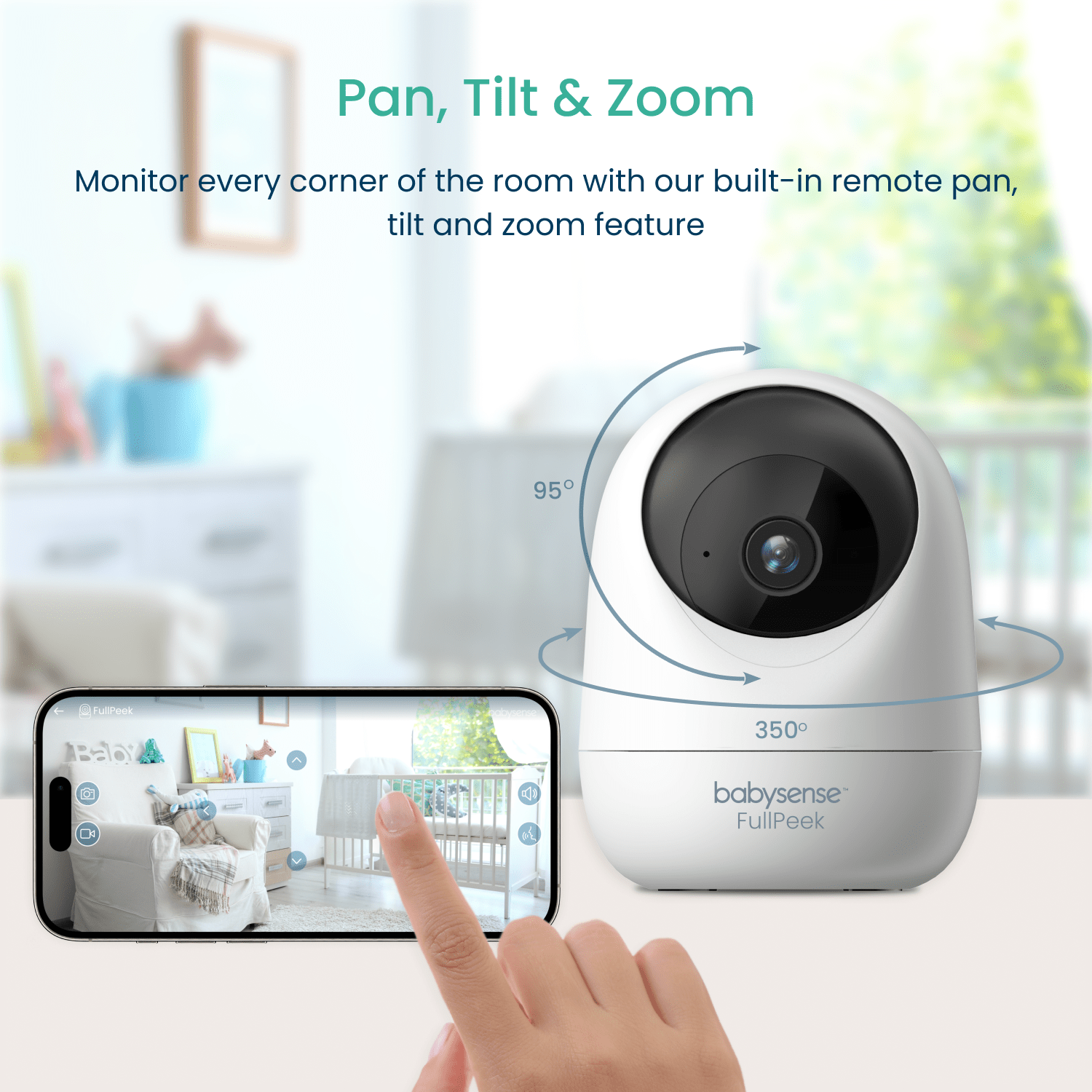 Babysense Travel Comfort Bundle: FullPeek 3MP HD WiFi Baby Monitor + Dreamer 2.0 Night Light & Sound Machine - Babysense