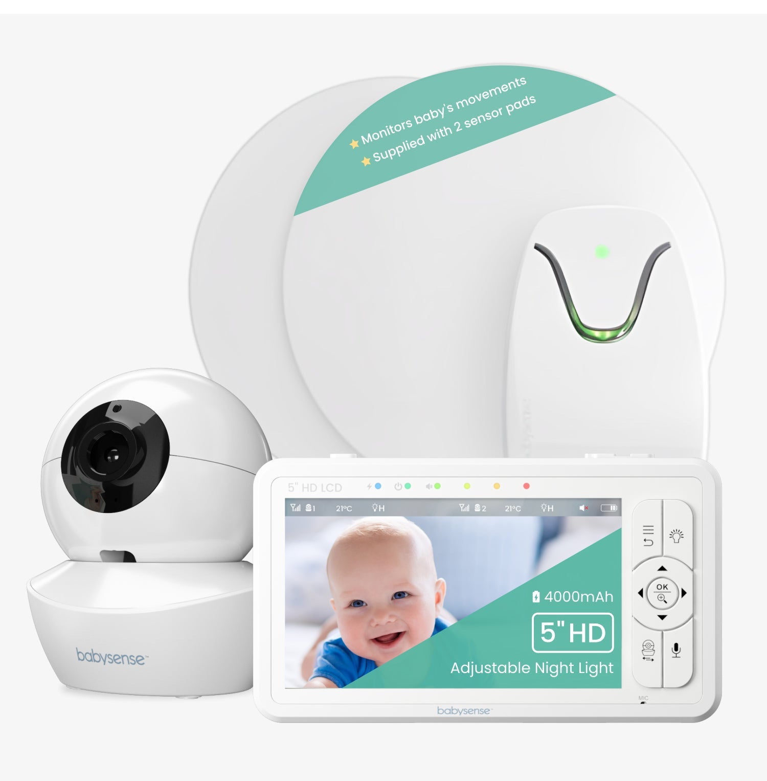 Babysense True Sleep: Video Baby Monitor with Breathing Motion Detection & Safety Alerts, 1 or 2 Cameras - Babysense