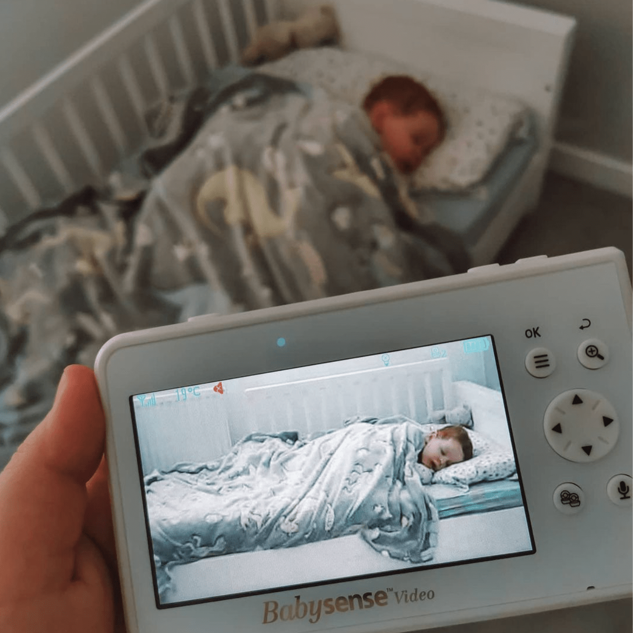 Babysense V43: Video Baby Monitor with 2 Cameras, Non Wifi, Split Screen & Night Light Machine - Babysense