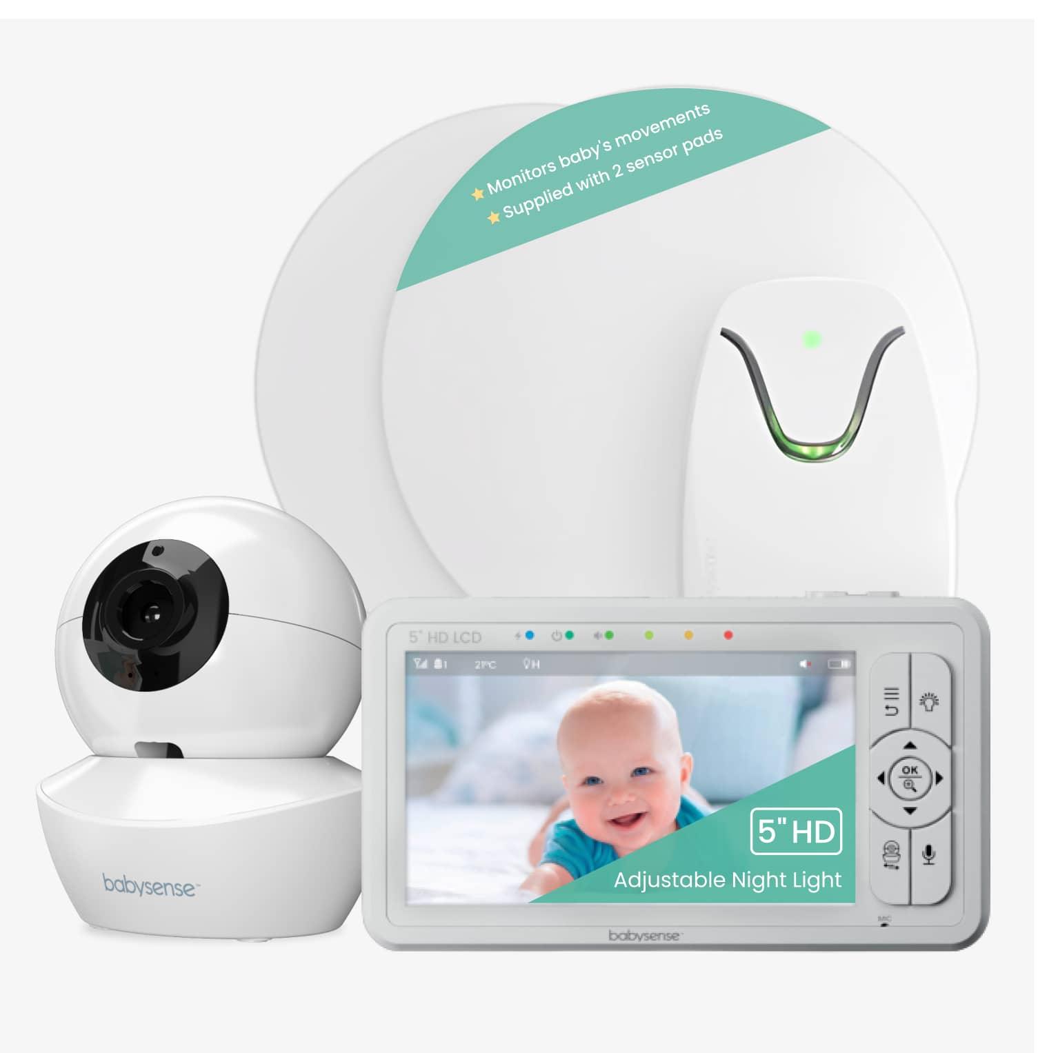 5''HD Baby Monitor with 2 Cameras Pan-Tilt 4X Zoom Babyphone 2-way