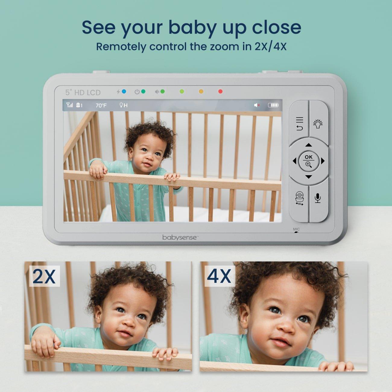 Babysense HD S2: Video Baby Monitor with 2 Cameras, Non Wifi, Split Sc