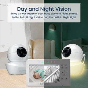 Baby Monitor with Remote Pan-Tilt-Zoom Camera, 3.5” Large Display Video Baby  Monitor with Camera and Audio, Infrared Night Vision, Two Way Talk, Room  Temperature